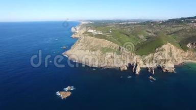 Cabo da Roca航空景观-欧洲大陆最西部-4K超高清